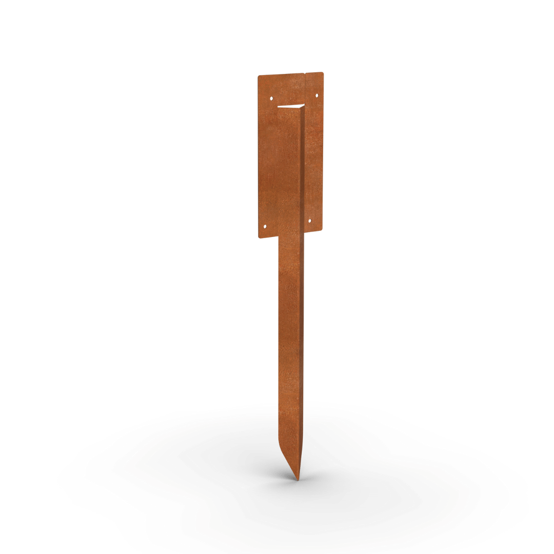 Cortenstaal Borderrand Grondpin Recht | 10 x 2,1 x 45