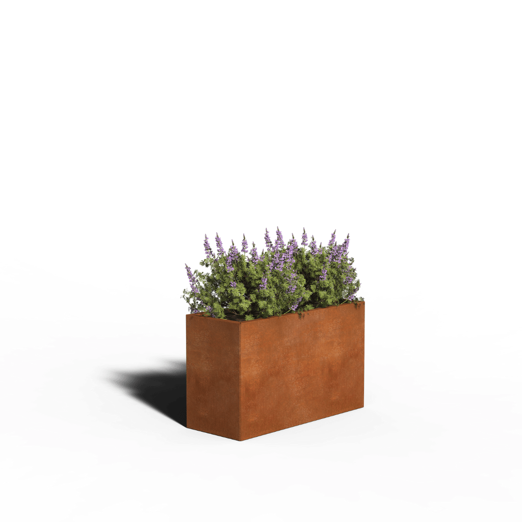 Jardinera rectangular de acero cortén | 100 x 40 x 60 | Sin fondo