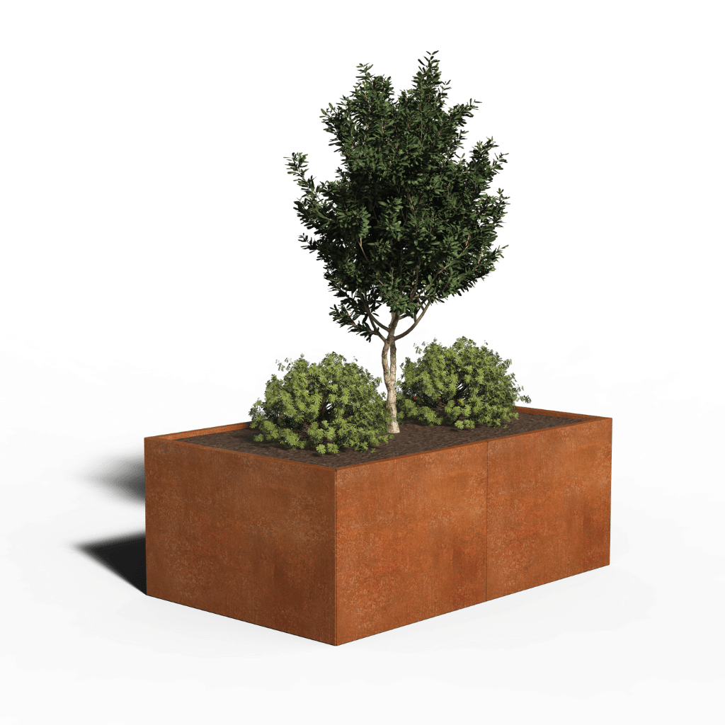Cortenstaal Plantenbak Rechthoek | 160 x 100 x 60 | Met bodem