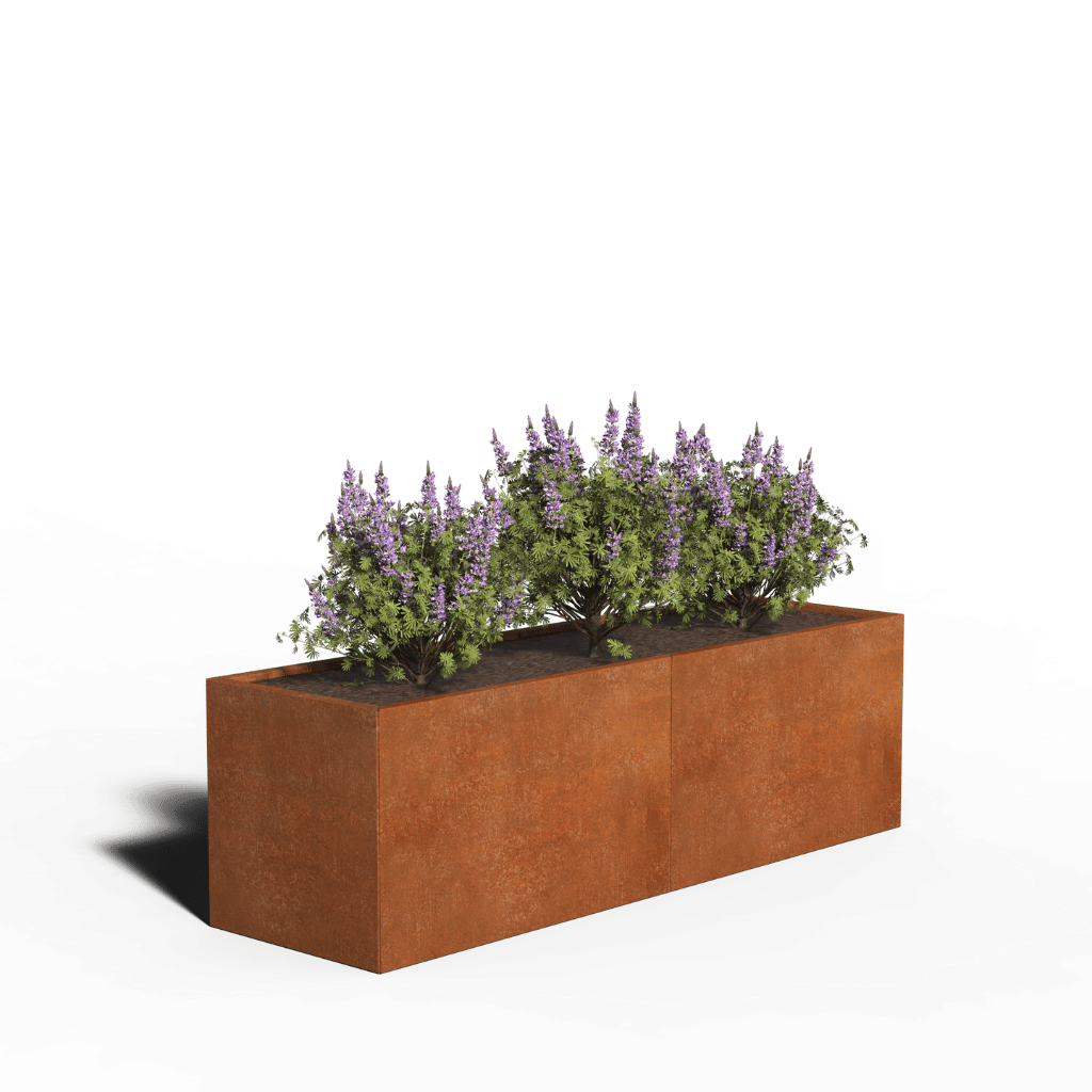 Cortenstaal Plantenbak Rechthoek | 200 x 50 x 80 | Met bodem