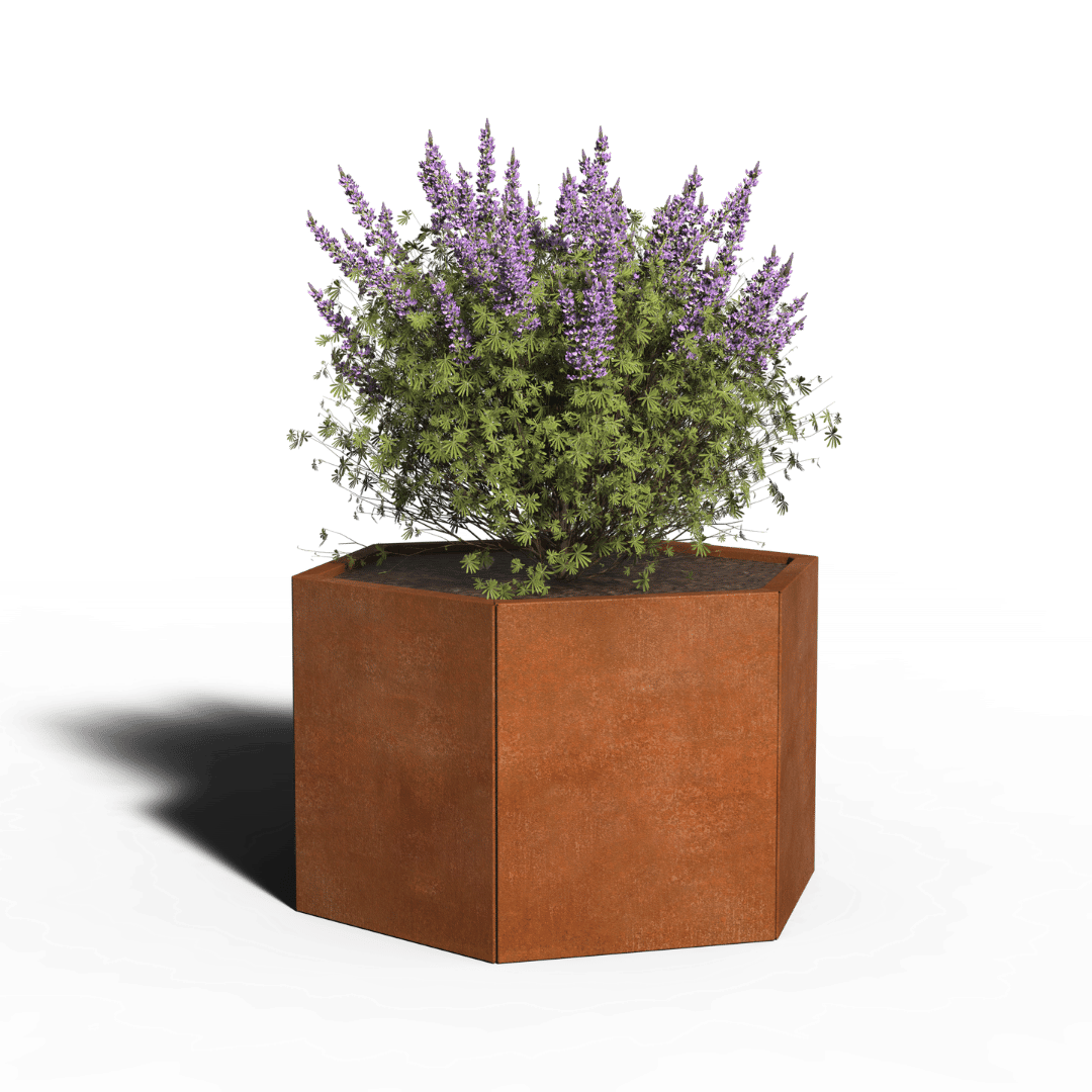 Cortenstaal Plantenbak Zeshoek | 70 x 80 | Zonder bodem