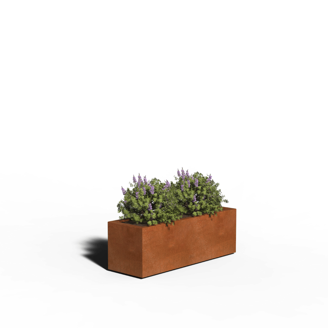 Cortenstål Plantekasse Rektangel | Svejset | 120 x 50 x 50 | Med bund