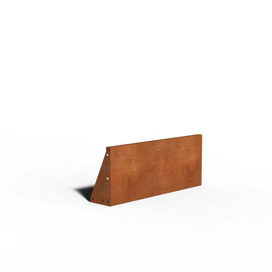Oțel Corten Zid de sprijin Colț exterior | 50 x 50 x 30