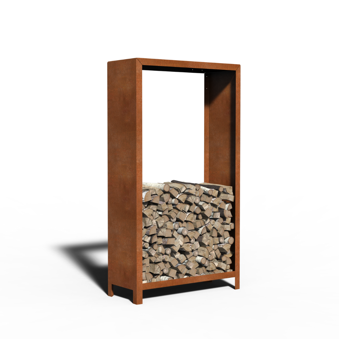 Cortenstaal Houtopslag Standaard | 120 x 40 x 100