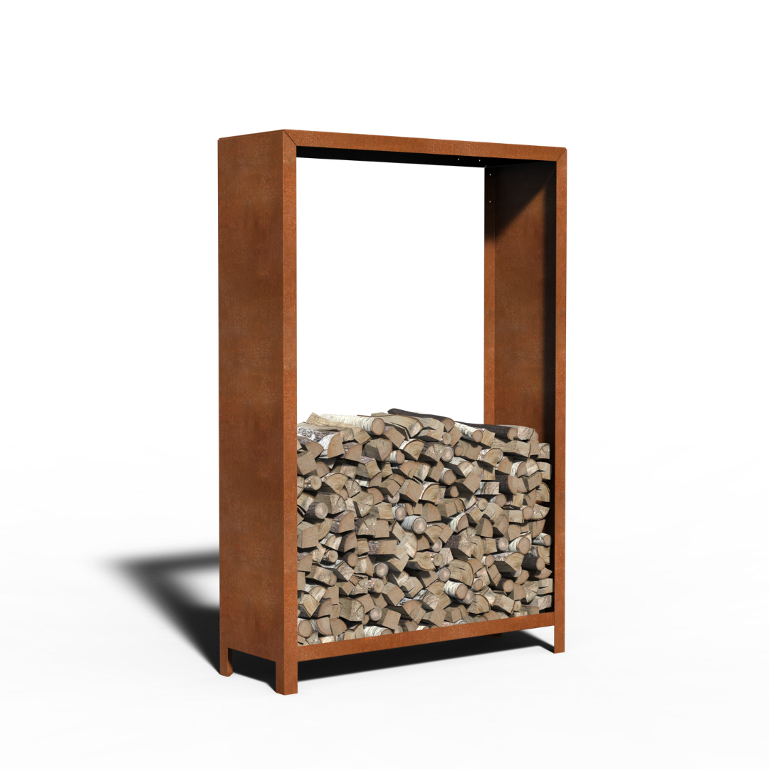 Cortenstaal Houtopslag Standaard | 120 x 40 x 180