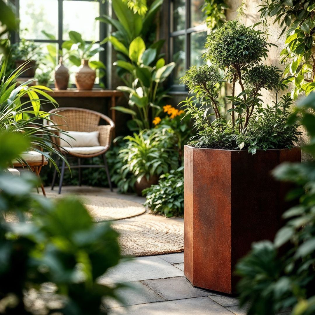 Stal corten Donica Prostokąt | 300 x 80 x 60 | Z dnem