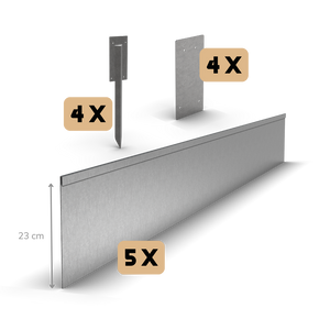 Zink græskant klemt FLEX 23 cm | Komplet sæt pr. 11,5 meter