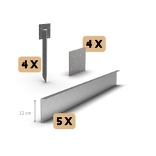 Zinco borda de jardim com dobra superior 12 cm | Conjunto completo por 11,5 metros