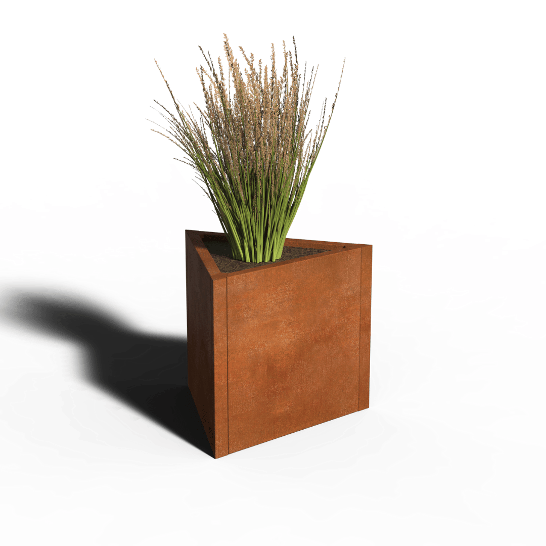 Trekant af planter i cortenstål | 60 x 60 x 60