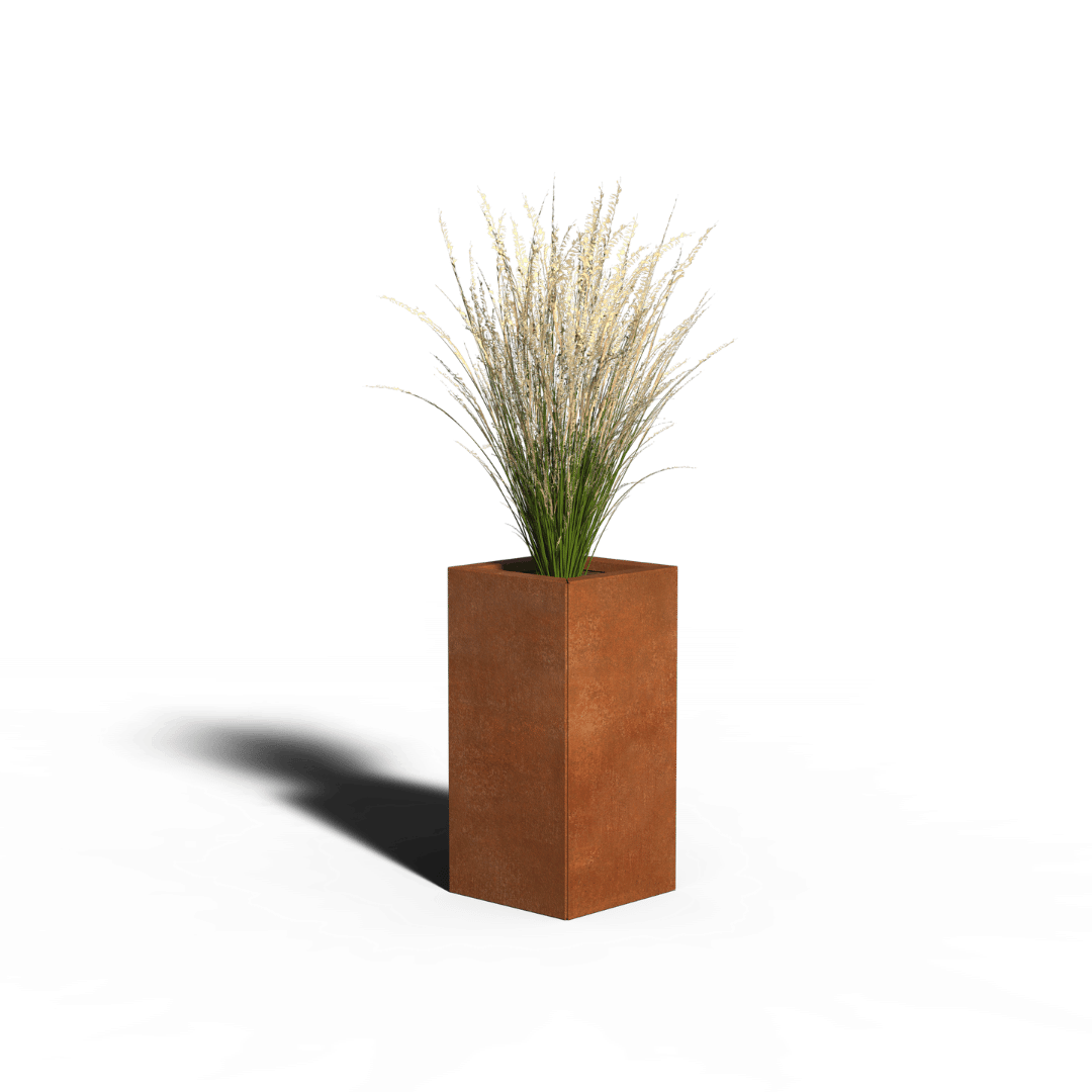 Corten Steel Square Planter | 30 x 30 x 80 | Without bottom
