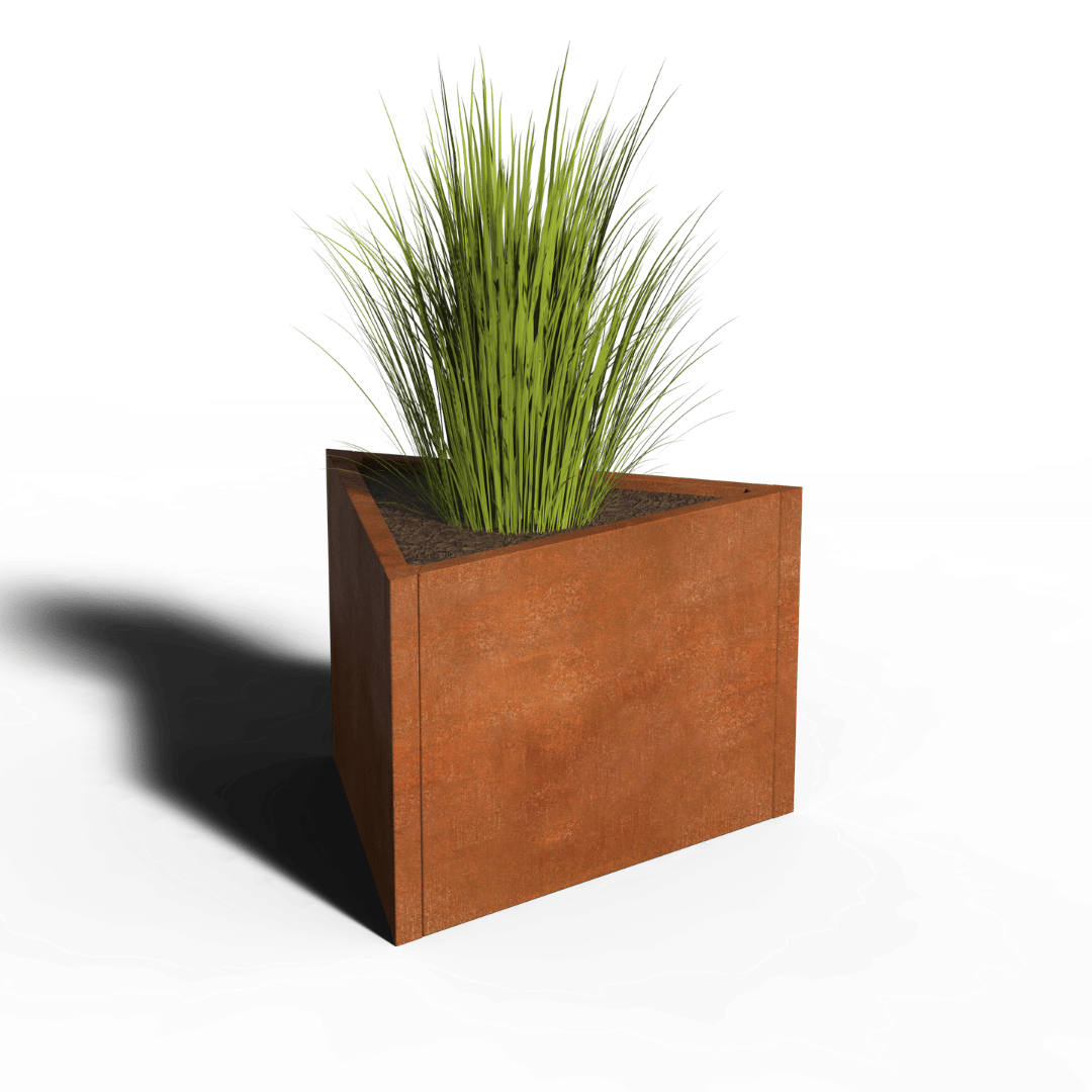 Corten Steel Planters Triangle | 80 x 80 x 40 | Without bottom