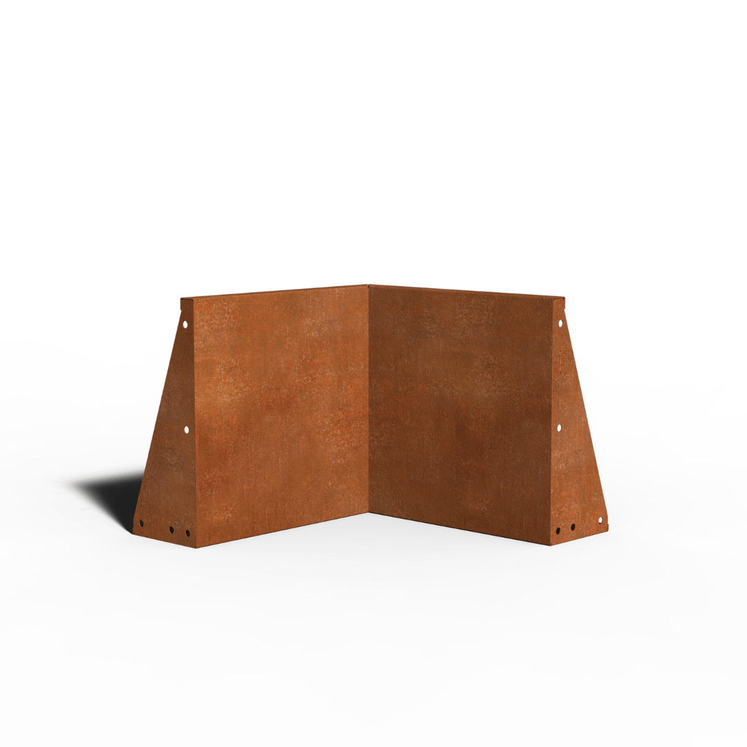 Corten steel Retaining Wall Inner Corner | 50 x 50 x 50