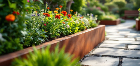 Tendencias en jardinería 2025 con acero corten