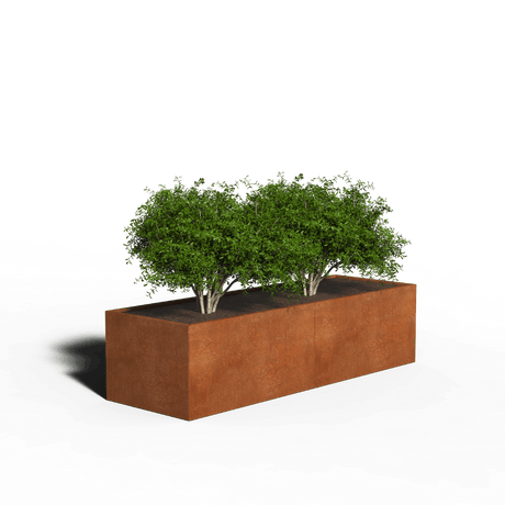 jardineras rectangulares de acero corten