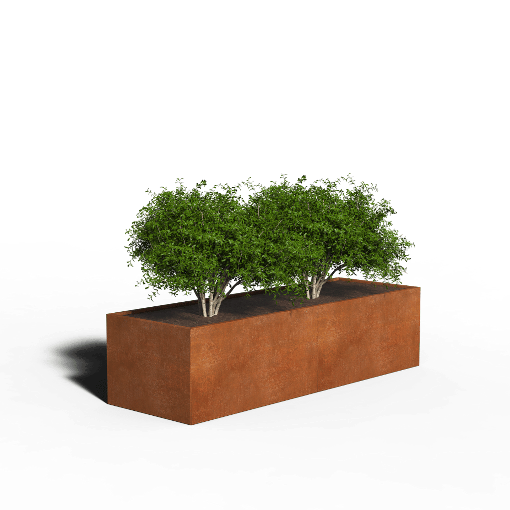 Acero corten Jardinera Rectángulo | 240 x 80 x 60