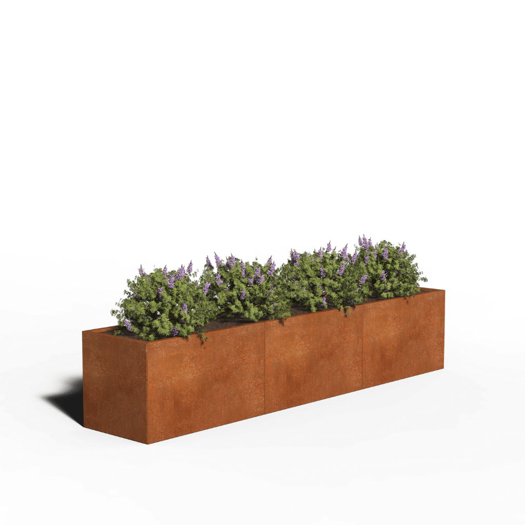 Acero corten Jardinera Rectángulo | 300 x 60 x 40
