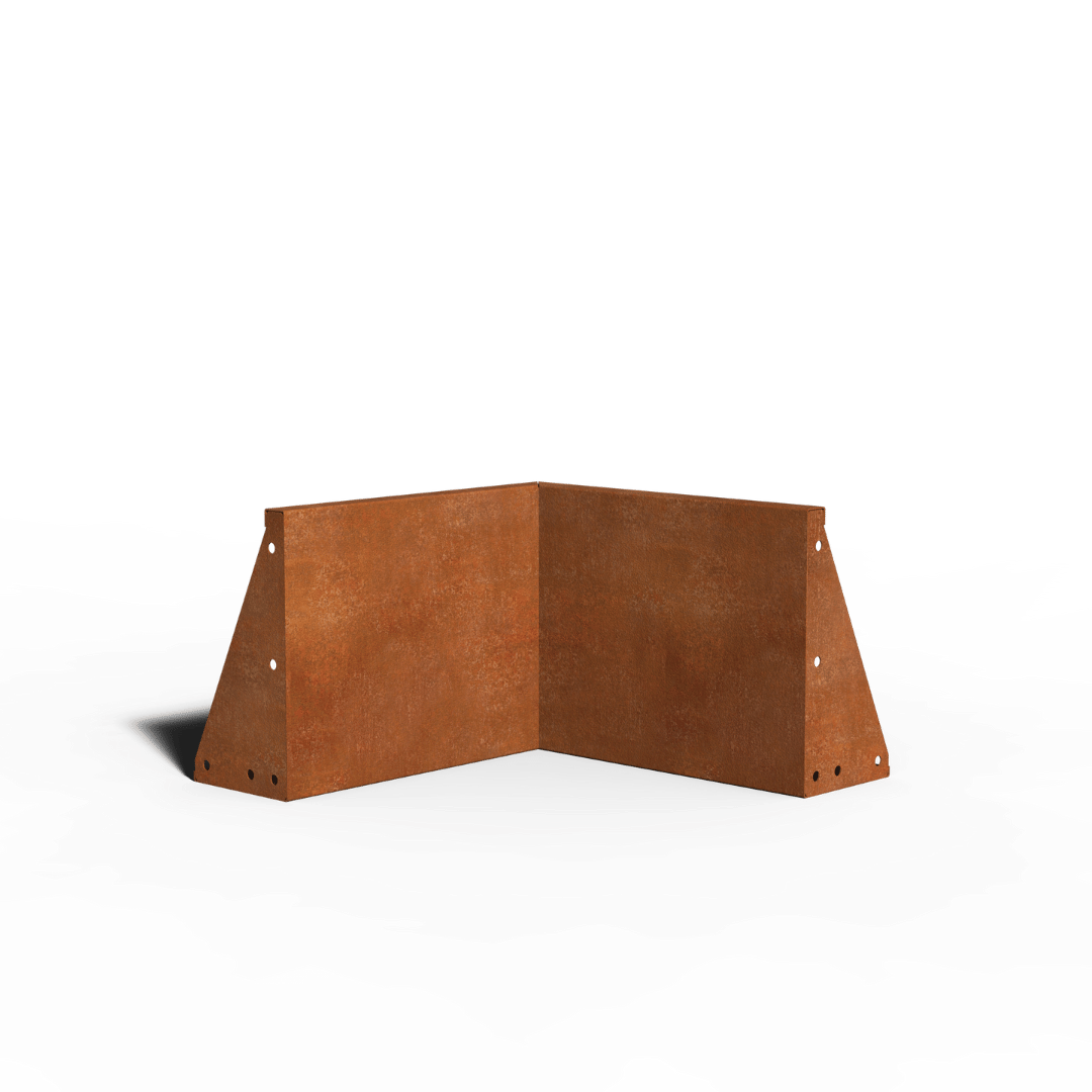 Acero corten Muro de contención Ángulo interior | 50 x 50 x 40