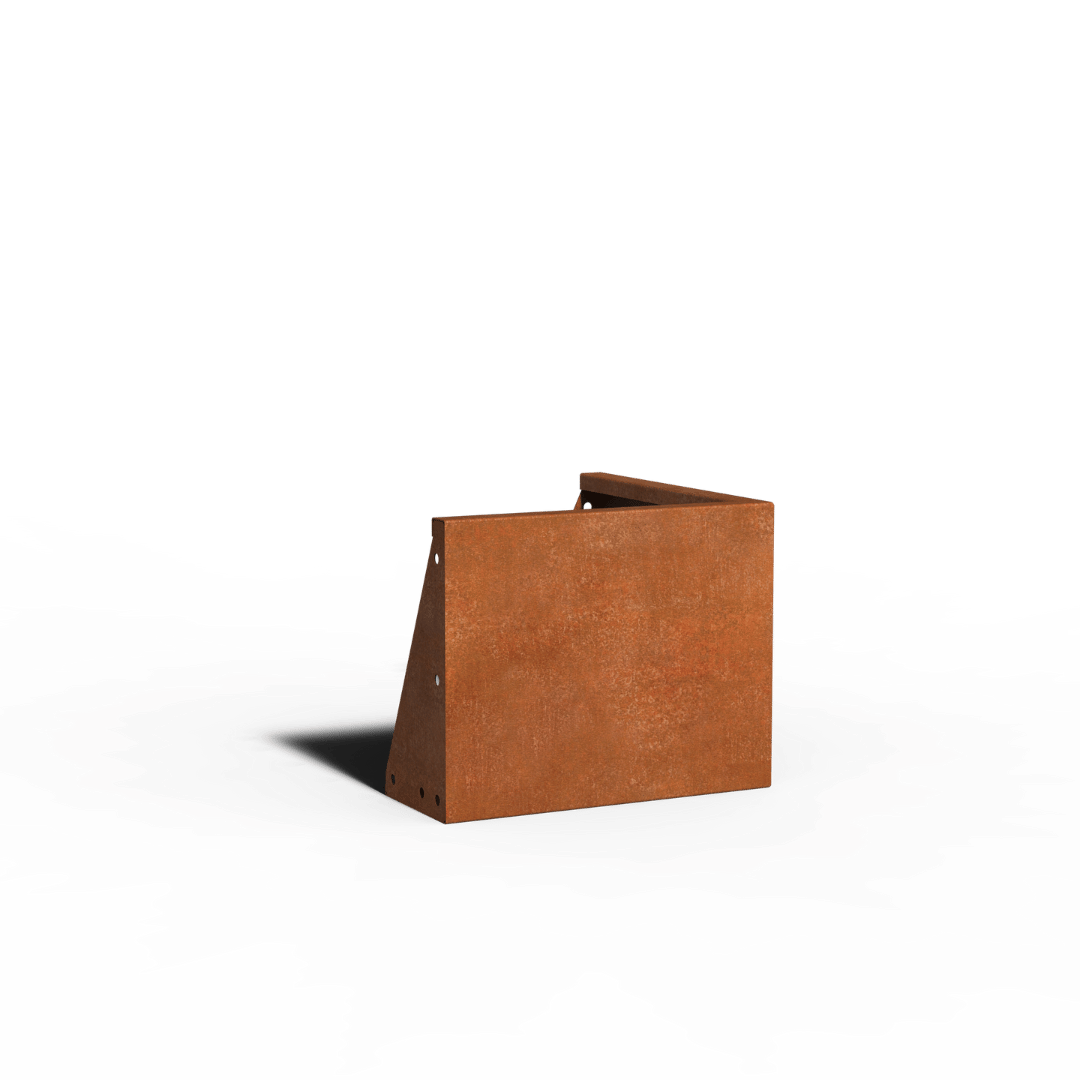 Acero corten Muro de contención Ángulo exterior | 50 x 50 x 40