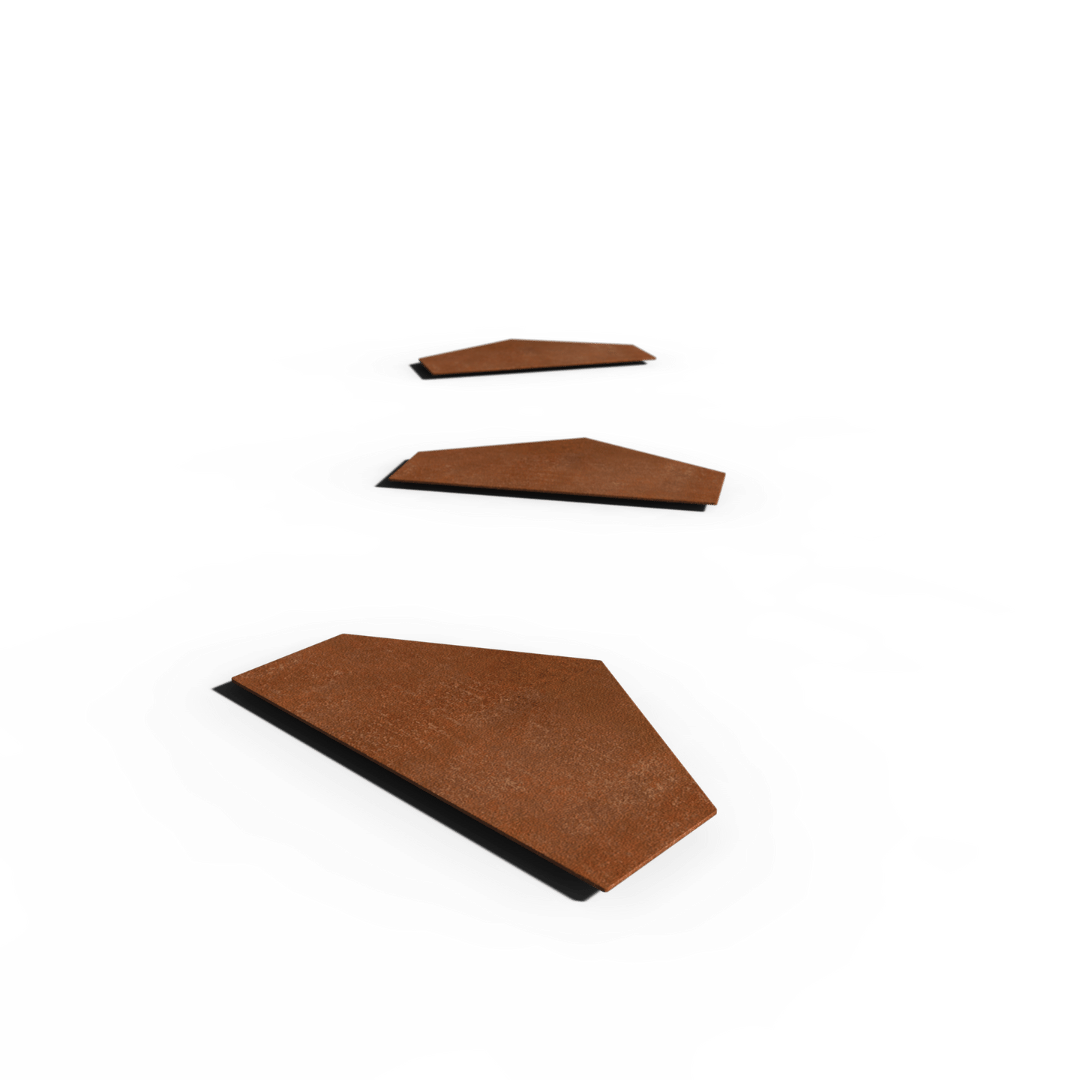 Acero corten Peldaño Hexágono | 50 Horizontal