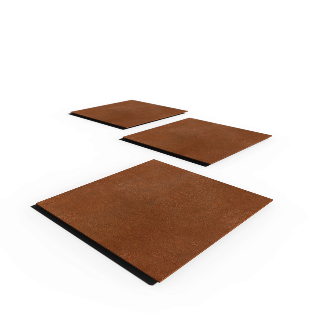 Corten-teräksestä valmistettu astinlaatta neliön muotoinen | 30 x 30 x 0.3