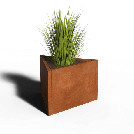 Acier corten jardinières triangulaires