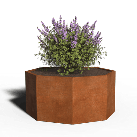 Acier corten jardinières octogonal