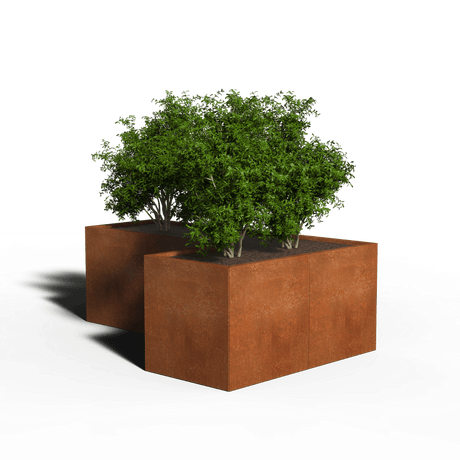 Acier corten jardinières L-shape