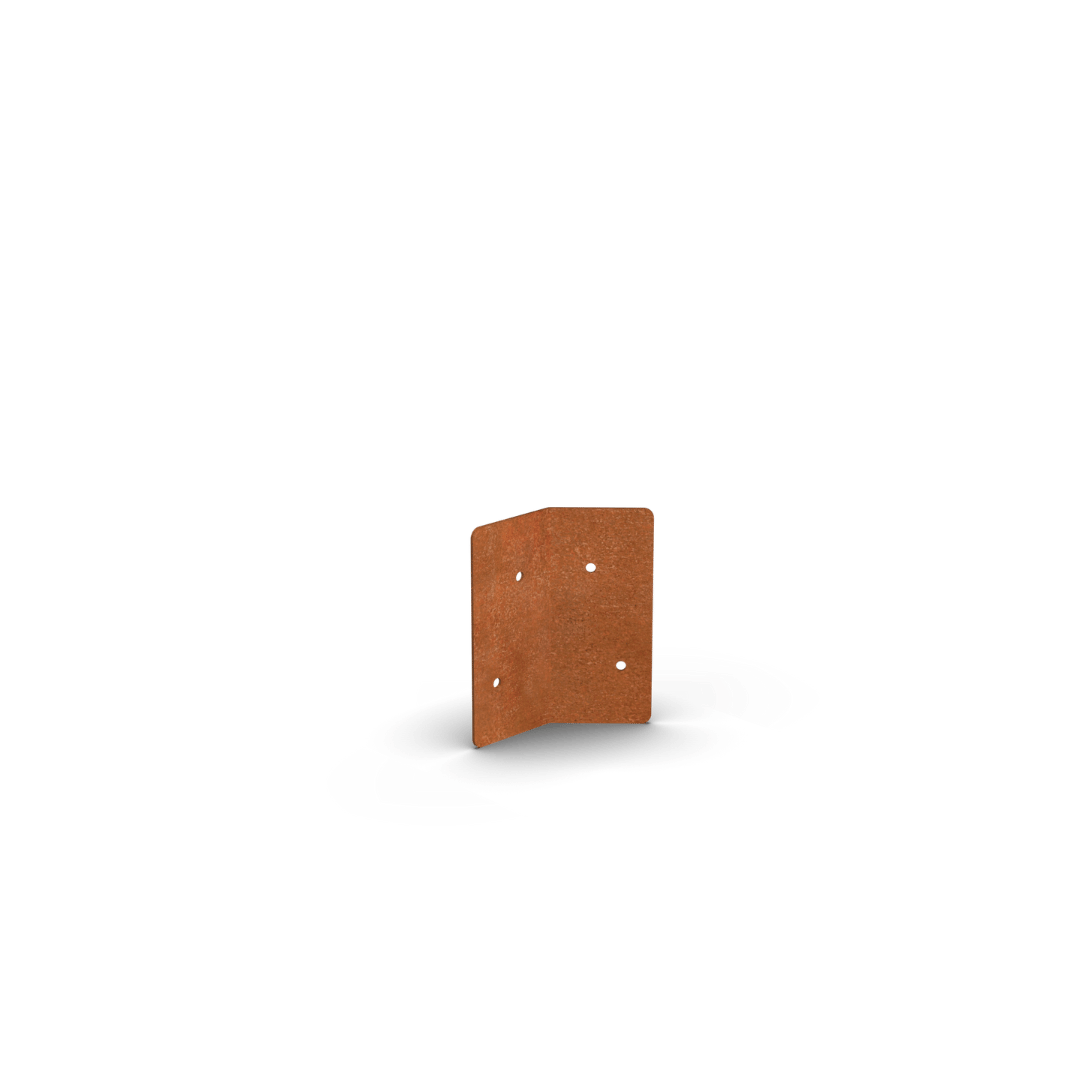 Plaque de couplage pour bordures en acier Corten 45 degrés | 10 x 1 x 11