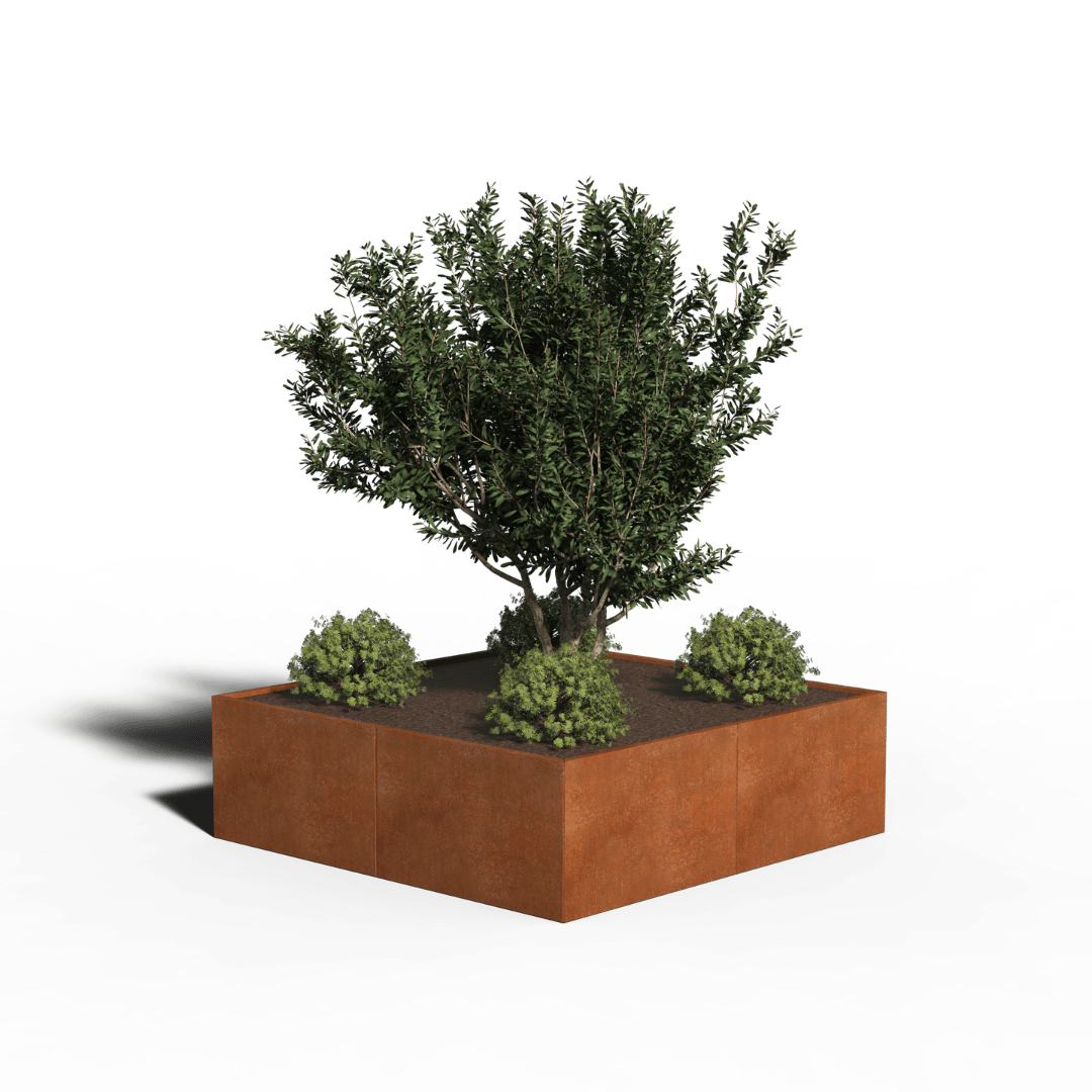 Jardinière carrée corten | 200 x 200 x 30