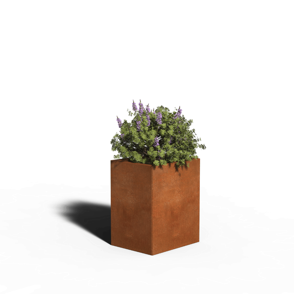 Jardinière rectangulaire en acier Corten | 50 x 40 x 60 | Sans fond