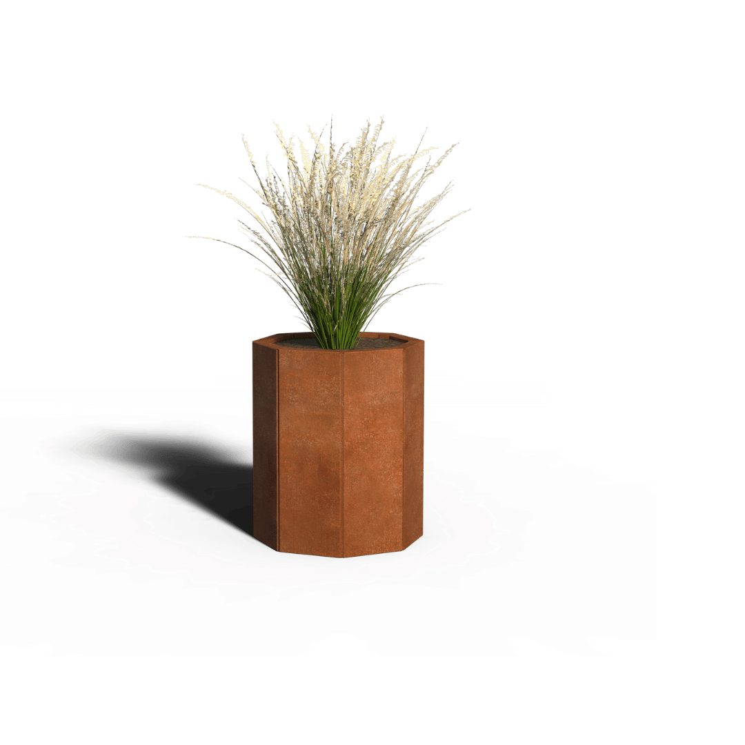 Jardinière en acier corten Octagon | 49 x 40