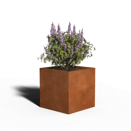 fioriere quadrato in acciaio corten