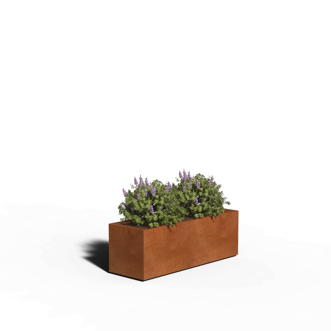 Fioriera rettangolare in acciaio Corten | Saldata | 120 x 40 x 40 | Senza fondo
