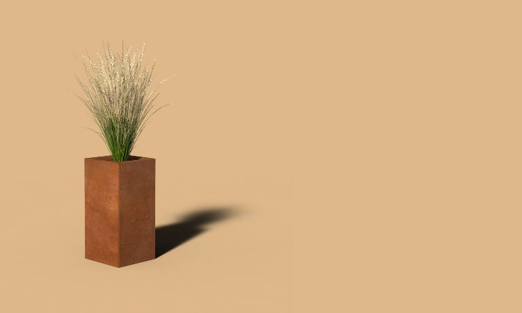 Acciaio corten fioriera quadrato