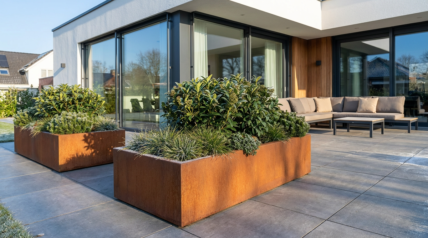 Cortenstaal plantenbak in de winter: ontdek tips en advies