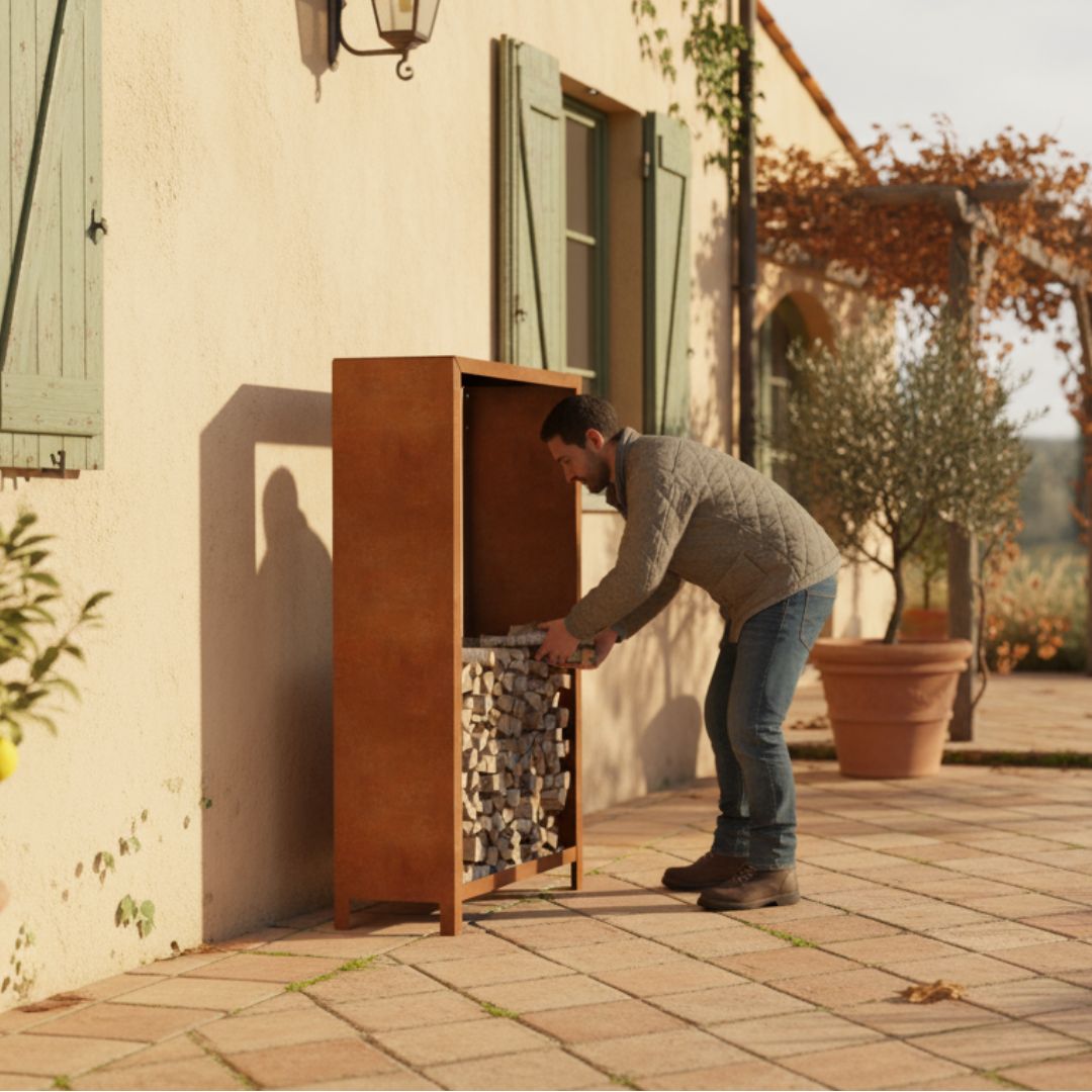 Cortenstaal Houtopslag Standaard | 100 x 40 x 100