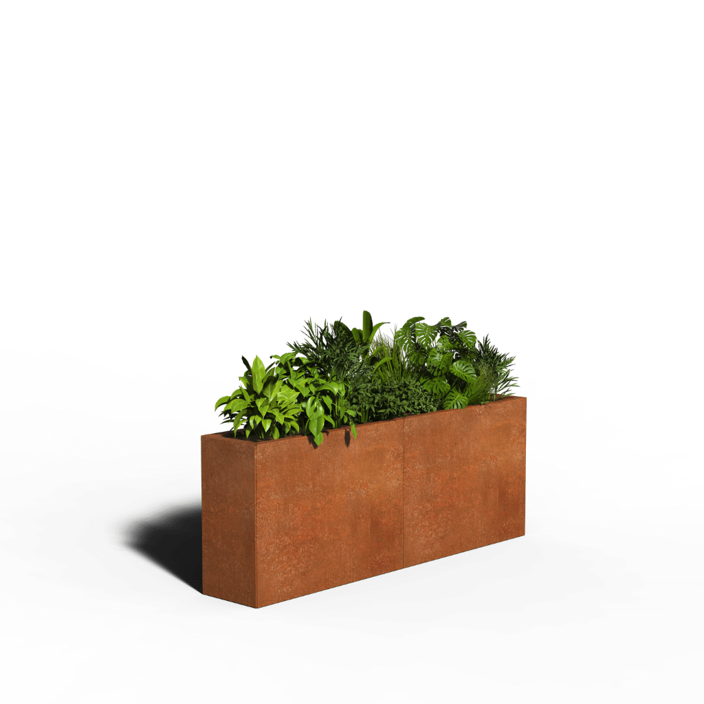 Cortenstaal Plantenbak Rechthoek | 160 x 30 x 40 | Met bodem
