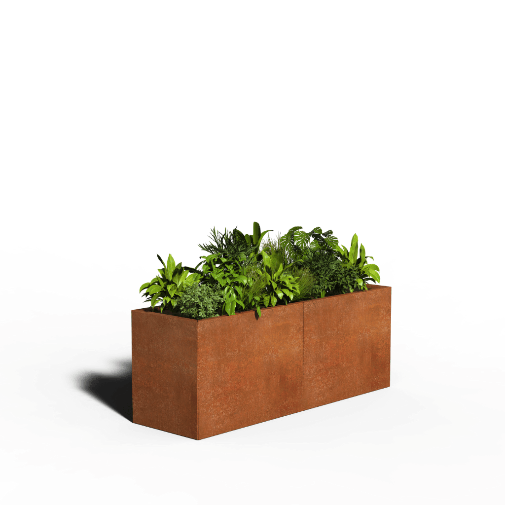 Cortenstaal Plantenbak Rechthoek | 160 x 50 x 60 | Zonder bodem