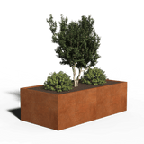 Cortenstaal Plantenbak Rechthoek | 200 x 100 x 40 | Met bodem