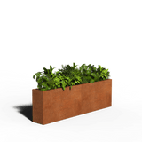 Jardinière rectangulaire en acier Corten | 200 x 30 x 60 | Sans fond