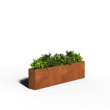 Jardinière rectangulaire en acier corten | 240 x 30 x 80 | Sans fond