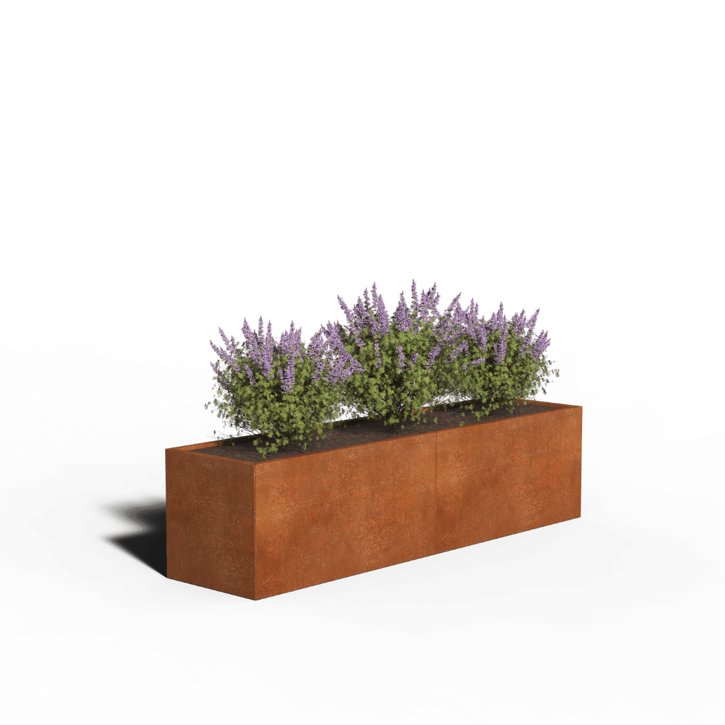 Oțel Corten Jardinieră Dreptunghi | 240 x 60 x 60 | Fără fund