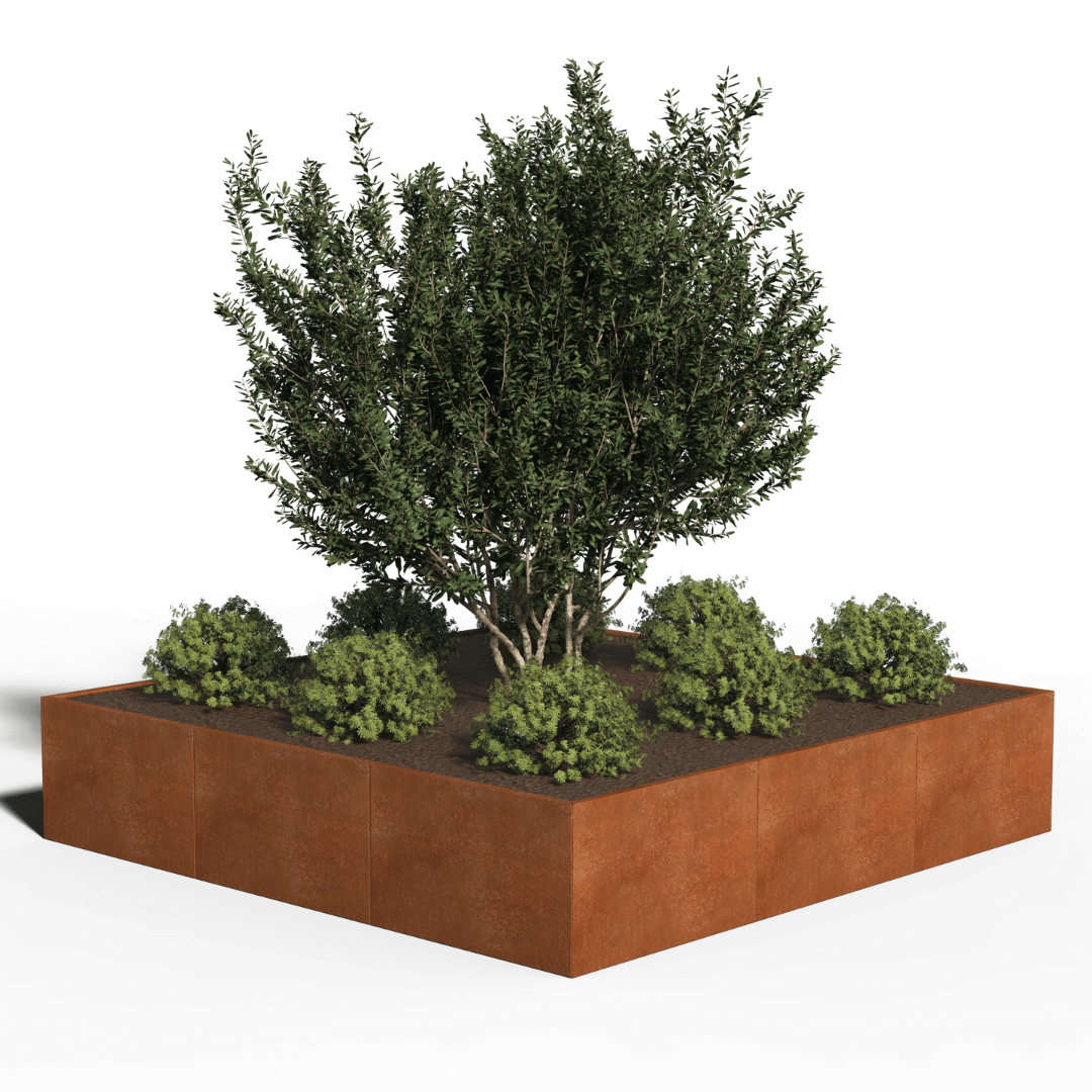 Cortenstaal Plantenbak Vierkant | 300 x 300 x 80