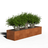 Cortenstål Plantekasse Rektangel | 300 x 80 x 80 | Uden bund