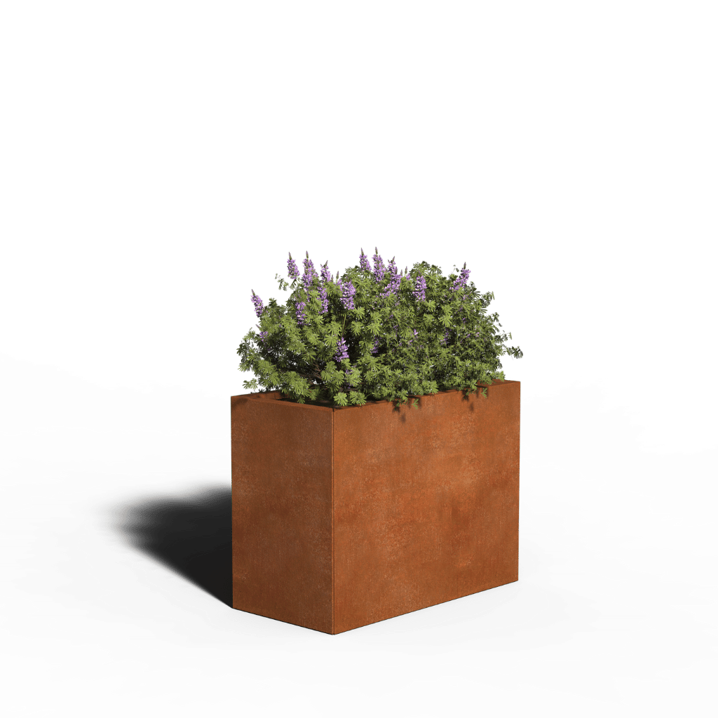 Maceta rectangular de acero cortén | 80 x 40 x 80 | Sin fondo