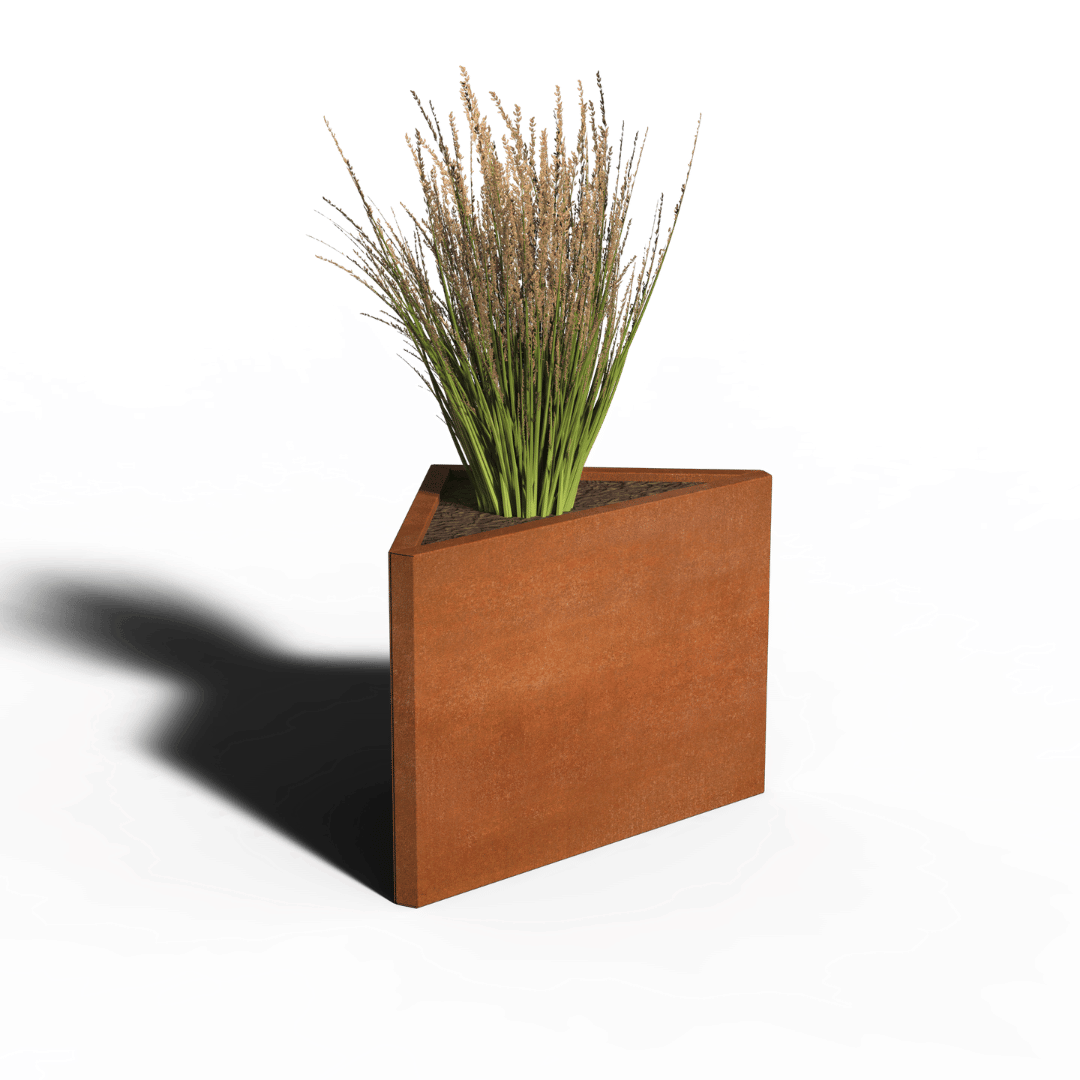Cortenstaal Plantenbak Driehoek | Oneven | 60 x 60 | Zonder bodem