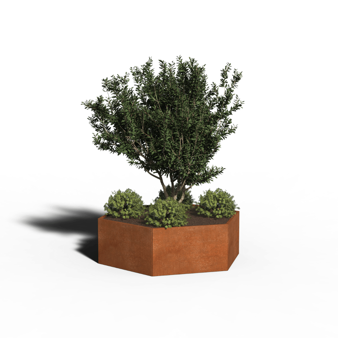 Corten-teräs Istutuslaatikko Kuusikulmio | 174 x 80 | Ilman pohjallista