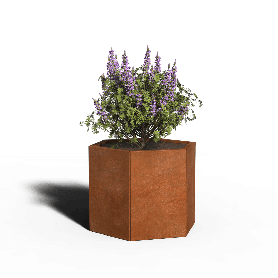 Cortenstaal Plantenbak Zeshoek | 70 x 80 | Zonder bodem