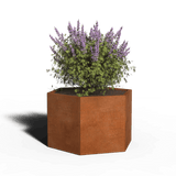 Cortenstaal Plantenbak Zeshoek | 87 x 60 | Zonder bodem