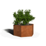 Zeshoekige plantenbak cortenstaal